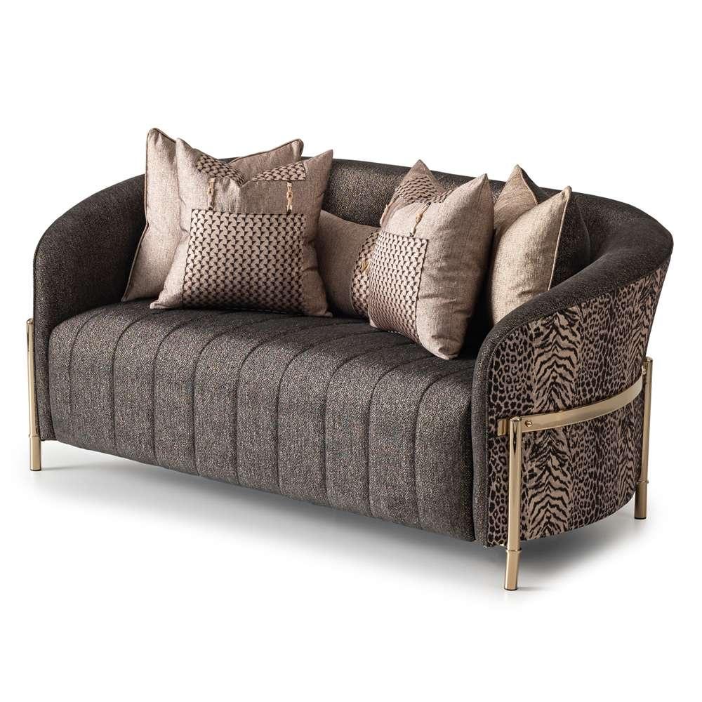 AICO by Michael Amini - Lisbon Loveseat - Onyx/Gold - LFR-LSBN825-ONX-806 veiw 3