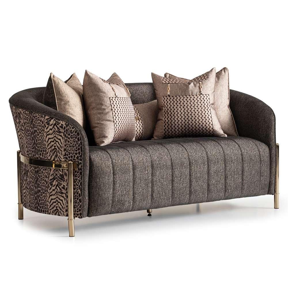AICO by Michael Amini - Lisbon Loveseat - Onyx/Gold - LFR-LSBN825-ONX-806 veiw 4