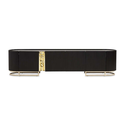 AICO by Michael Amini - Lisbon Media Cabinet - Silken Matte Black - LFR-LSBN081-826 veiw 2