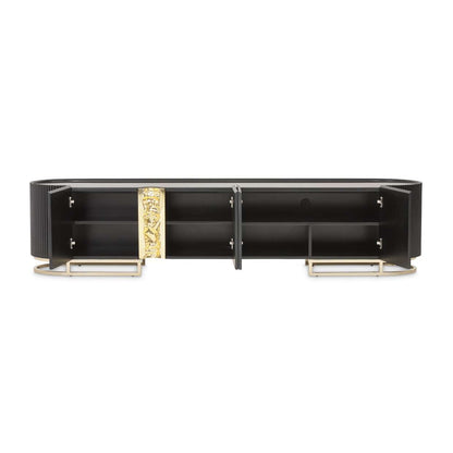 AICO by Michael Amini - Lisbon Media Cabinet - Silken Matte Black - LFR-LSBN081-826 veiw 4