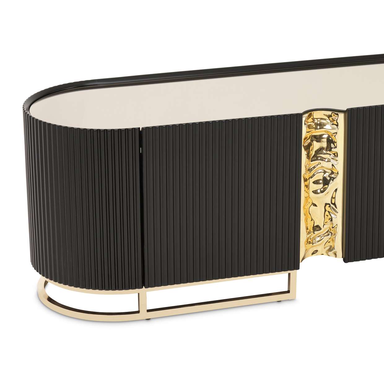 AICO by Michael Amini - Lisbon Media Cabinet - Silken Matte Black - LFR-LSBN081-826 veiw 5