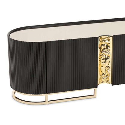 AICO by Michael Amini - Lisbon Media Cabinet - Silken Matte Black - LFR-LSBN081-826 veiw 5