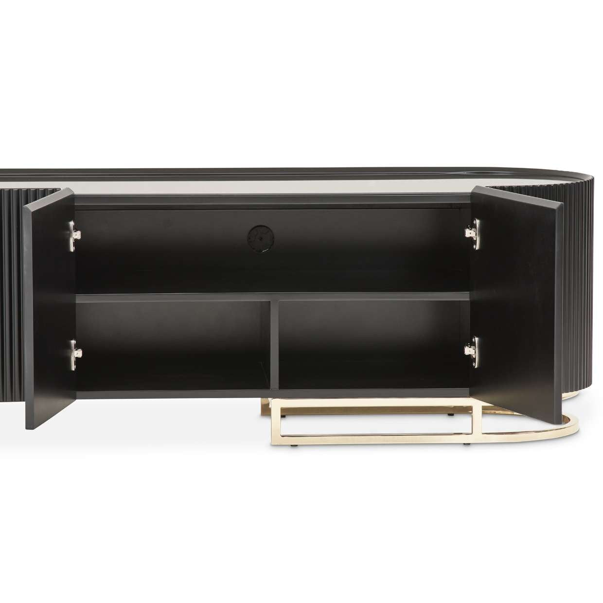 AICO by Michael Amini - Lisbon Media Cabinet - Silken Matte Black - LFR-LSBN081-826 veiw 7