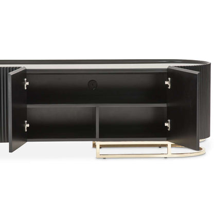 AICO by Michael Amini - Lisbon Media Cabinet - Silken Matte Black - LFR-LSBN081-826 veiw 7