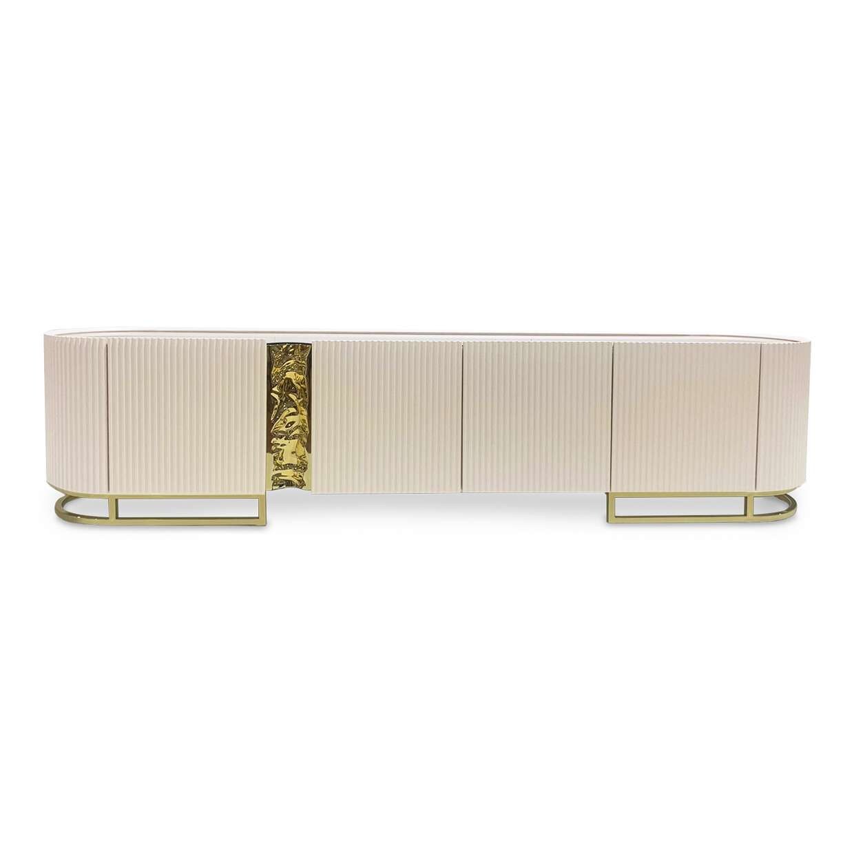 AICO by Michael Amini - Lisbon Media Cabinet - Silken Matte Cream - LFR-LSBN081-140 veiw 1