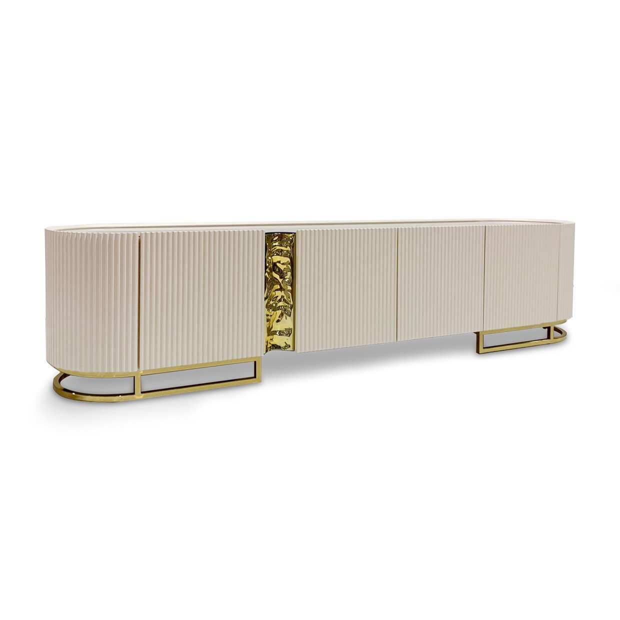AICO by Michael Amini - Lisbon Media Cabinet - Silken Matte Cream - LFR-LSBN081-140 veiw 2