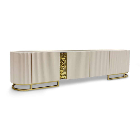 AICO by Michael Amini - Lisbon Media Cabinet - Silken Matte Cream - LFR-LSBN081-140 veiw 2
