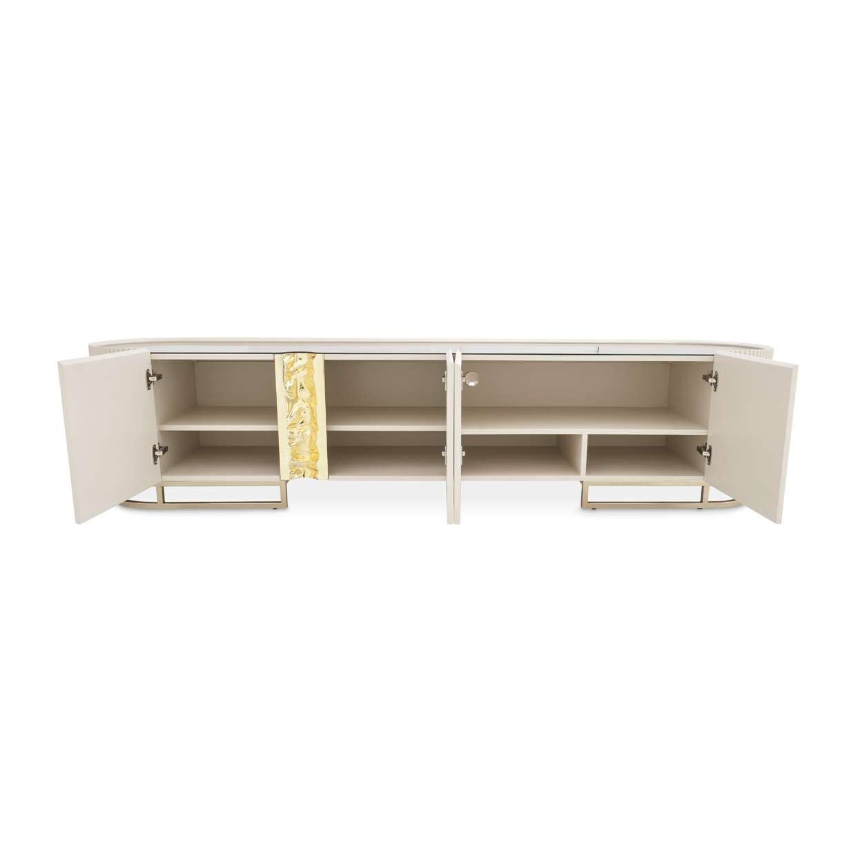 AICO by Michael Amini - Lisbon Media Cabinet - Silken Matte Cream - LFR-LSBN081-140 veiw 3