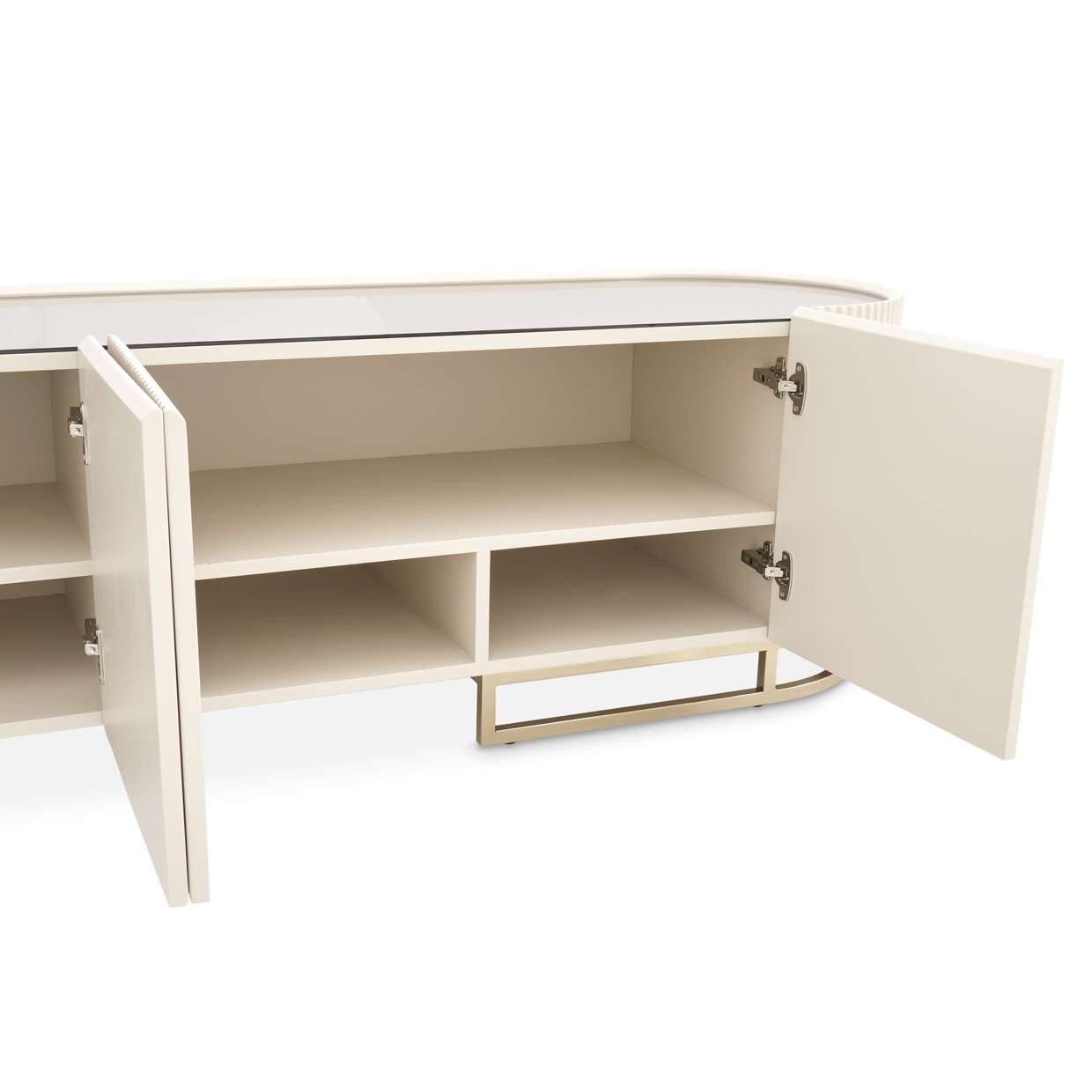 AICO by Michael Amini - Lisbon Media Cabinet - Silken Matte Cream - LFR-LSBN081-140 veiw 4