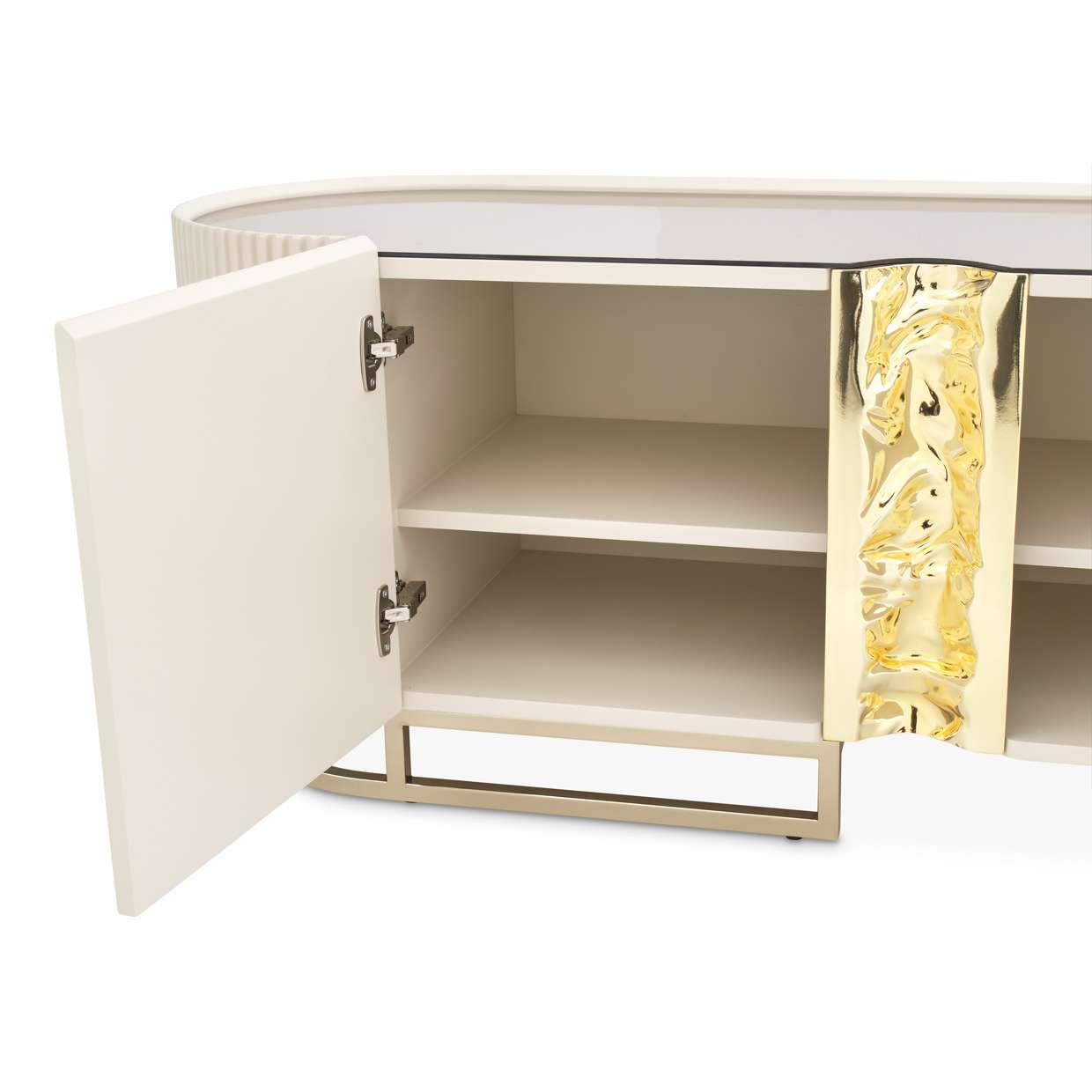 AICO by Michael Amini - Lisbon Media Cabinet - Silken Matte Cream - LFR-LSBN081-140 veiw 5