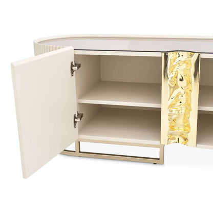 AICO by Michael Amini - Lisbon Media Cabinet - Silken Matte Cream - LFR-LSBN081-140 veiw 5