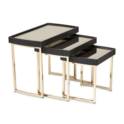 AICO by Michael Amini - Lisbon Nesting Tables, Set of 3 - Silken Matte Black - LFR-LSBN224-826 veiw 1