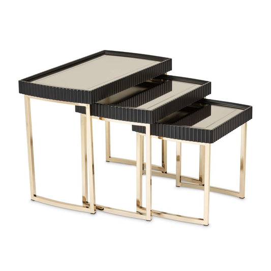 AICO by Michael Amini - Lisbon Nesting Tables, Set of 3 - Silken Matte Black - LFR-LSBN224-826 veiw 1