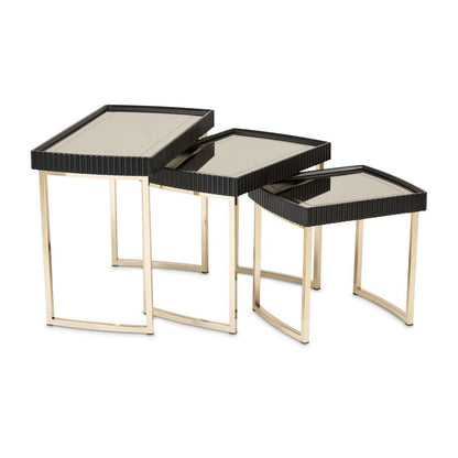 AICO by Michael Amini - Lisbon Nesting Tables, Set of 3 - Silken Matte Black - LFR-LSBN224-826 veiw 3