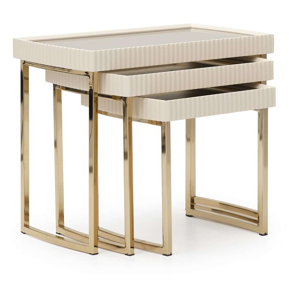 AICO by Michael Amini - Lisbon Nesting Tables, Set of 3 - Silken Matte Cream - LFR-LSBN224-140 veiw 3