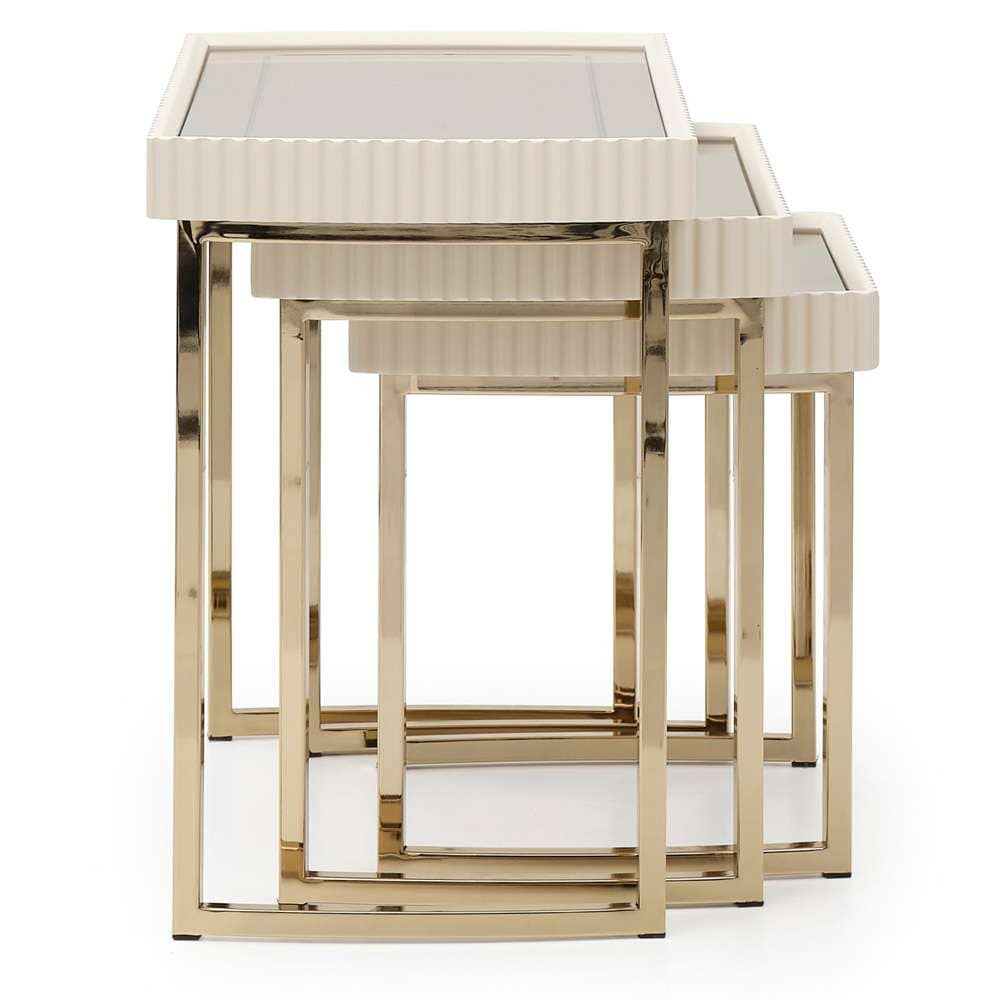 AICO by Michael Amini - Lisbon Nesting Tables, Set of 3 - Silken Matte Cream - LFR-LSBN224-140 veiw 4