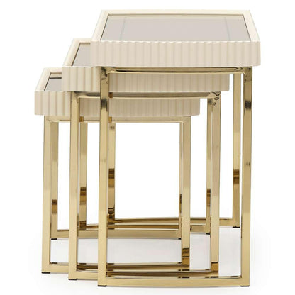 AICO by Michael Amini - Lisbon Nesting Tables, Set of 3 - Silken Matte Cream - LFR-LSBN224-140 veiw 7