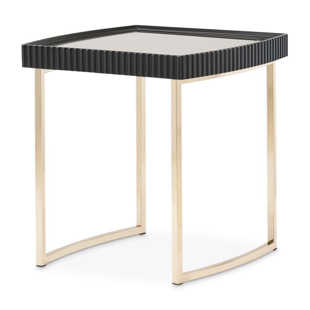 AICO by Michael Amini - Lisbon Side Table - Silken Matte Black - LFR-LSBN202-826 veiw 1