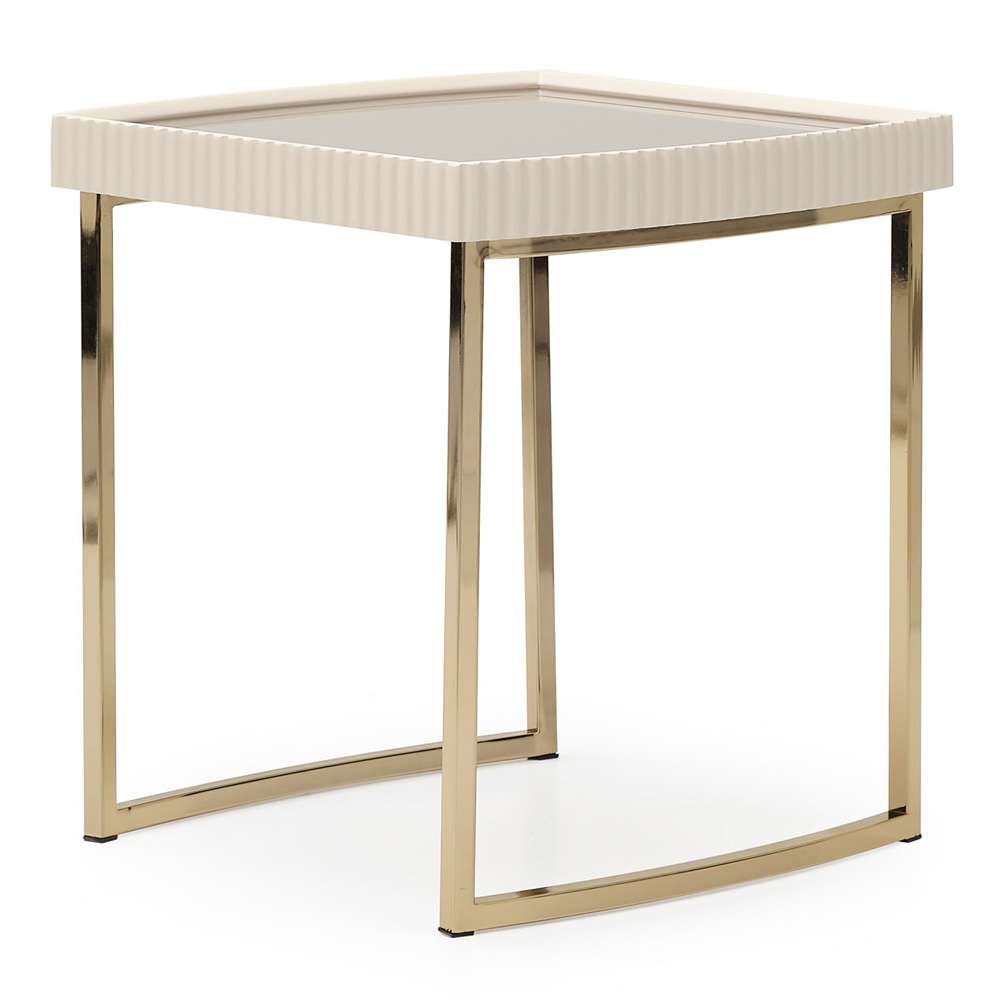 AICO by Michael Amini - Lisbon Side Table - Silken Matte Cream - LFR-LSBN202-140 veiw 1