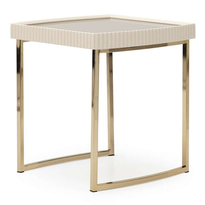 AICO by Michael Amini - Lisbon Side Table - Silken Matte Cream - LFR-LSBN202-140 veiw 1