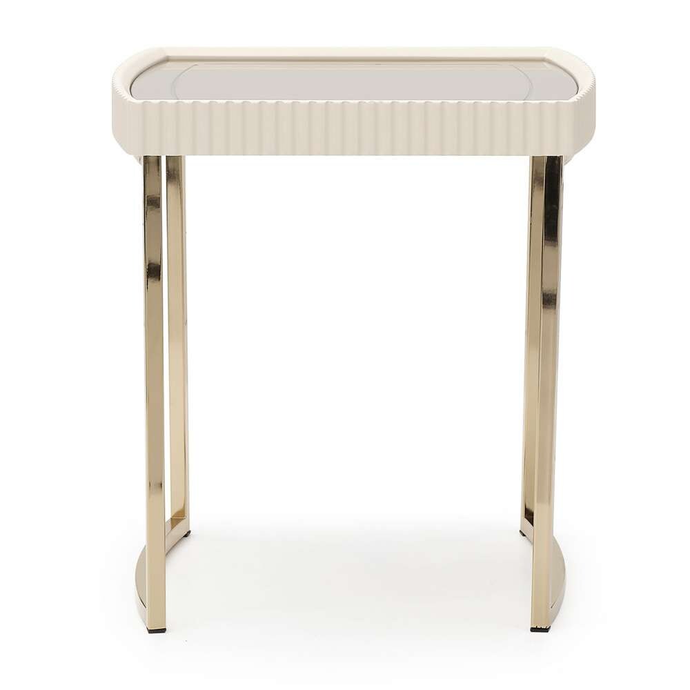 AICO by Michael Amini - Lisbon Side Table - Silken Matte Cream - LFR-LSBN202-140 veiw 2