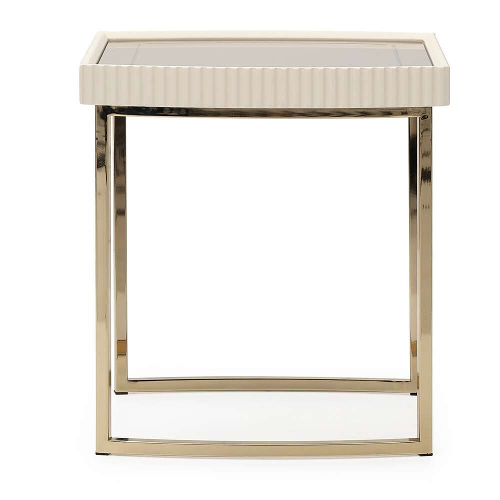 AICO by Michael Amini - Lisbon Side Table - Silken Matte Cream - LFR-LSBN202-140 veiw 3