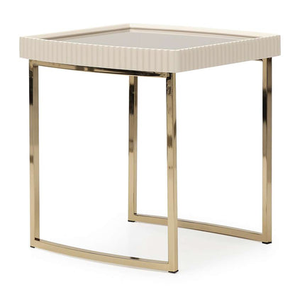 AICO by Michael Amini - Lisbon Side Table - Silken Matte Cream - LFR-LSBN202-140 veiw 4