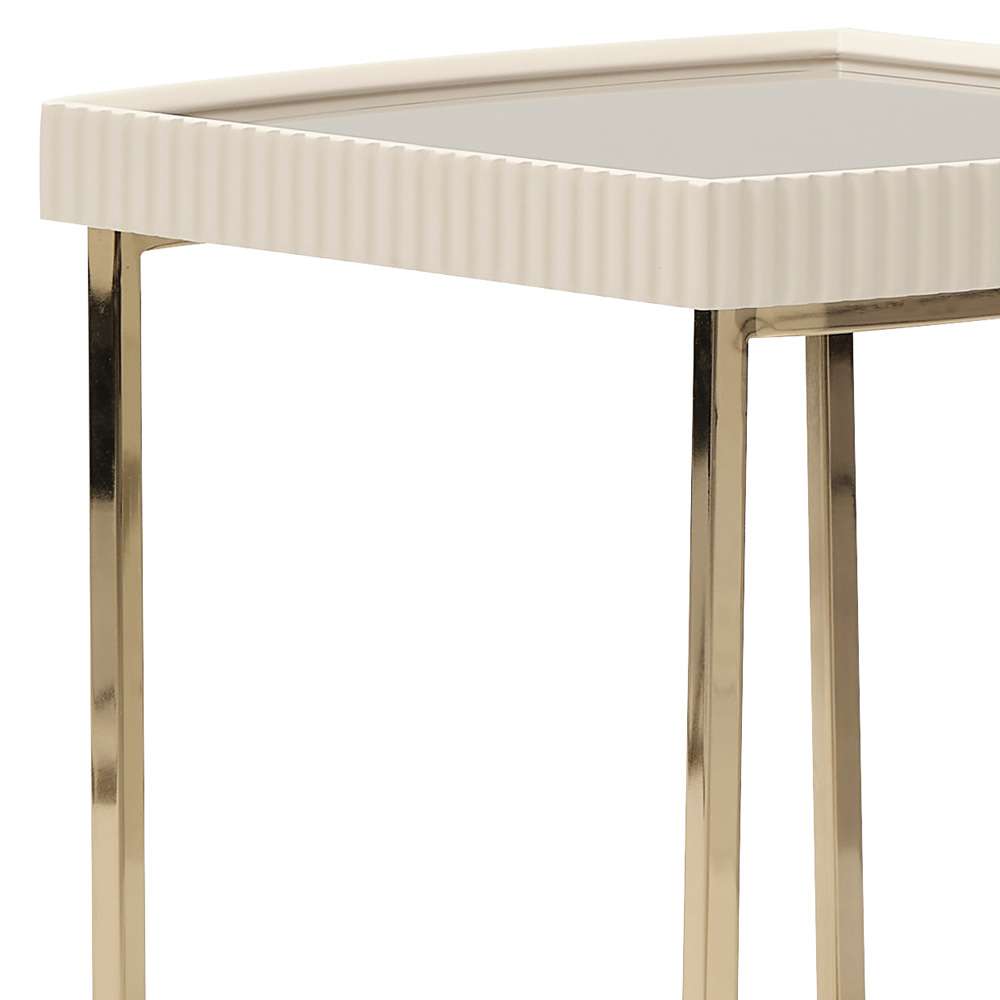 AICO by Michael Amini - Lisbon Side Table - Silken Matte Cream - LFR-LSBN202-140 veiw 5