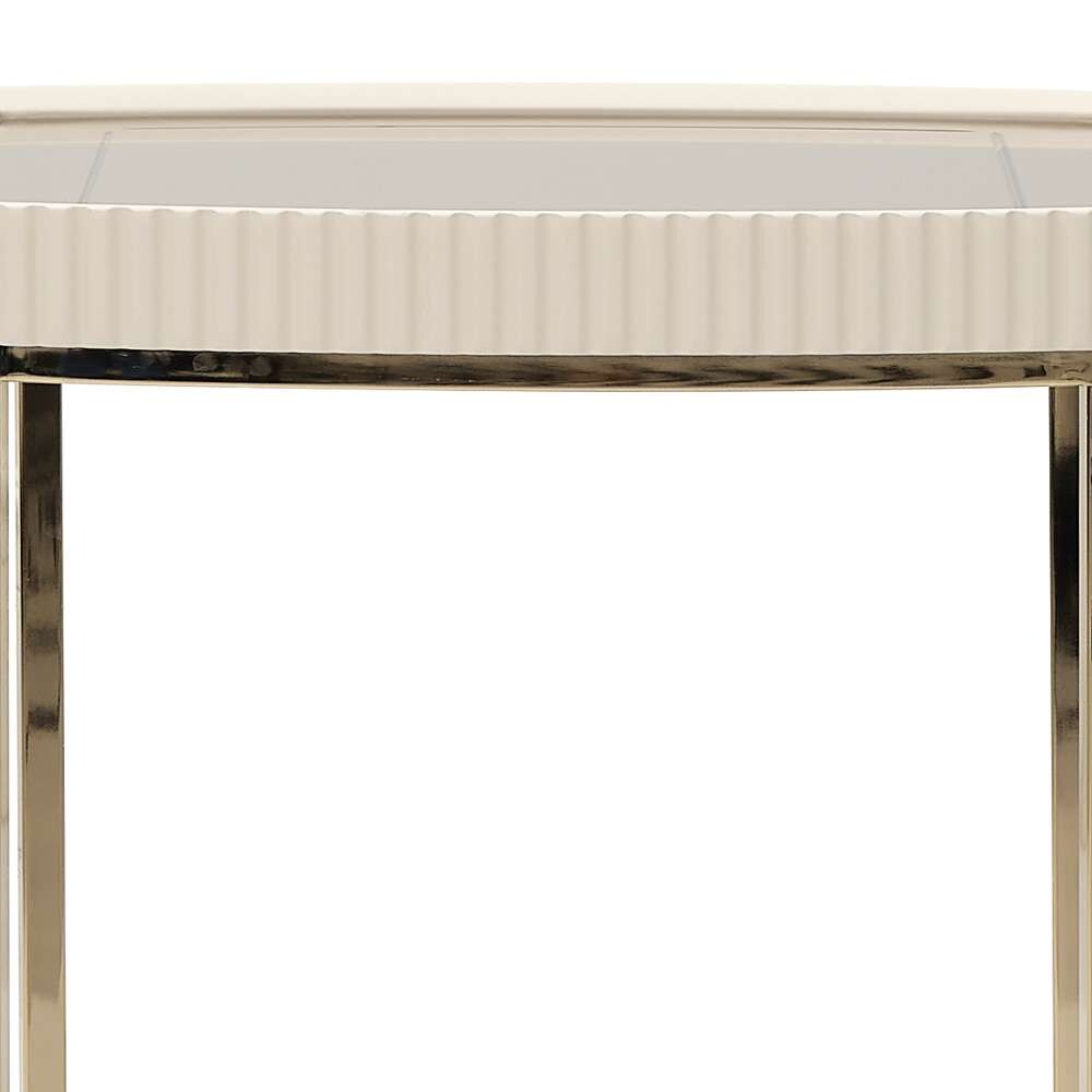 AICO by Michael Amini - Lisbon Side Table - Silken Matte Cream - LFR-LSBN202-140 veiw 6