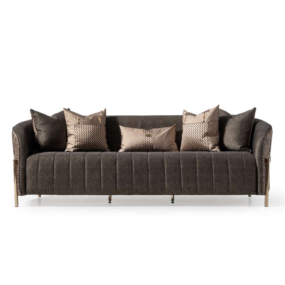 AICO by Michael Amini - Lisbon Sofa - Onyx/Gold - LFR-LSBN815-ONX-806 veiw 1