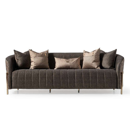 AICO by Michael Amini - Lisbon Sofa - Onyx/Gold - LFR-LSBN815-ONX-806 veiw 1