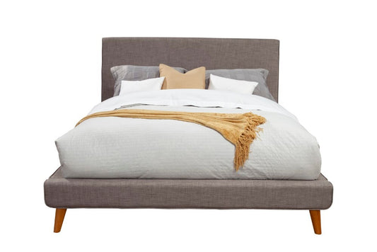 Alpine Furniture - Britney California King Upholstered Platform Bed, Dark Grey - 1296CK veiw 1