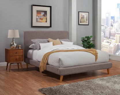 Alpine Furniture - Britney Queen Upholstered Platform Bed, Dark Grey - 1296Q veiw 2