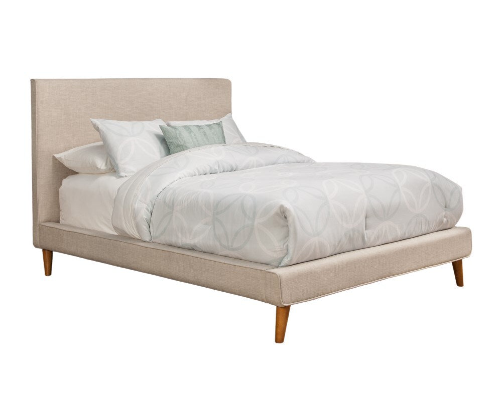 Alpine Furniture - Britney Queen Upholstered Platform Bed, Light Grey Linen - 1096Q veiw 1