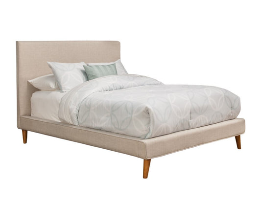 Alpine Furniture - Britney Queen Upholstered Platform Bed, Light Grey Linen - 1096Q veiw 1