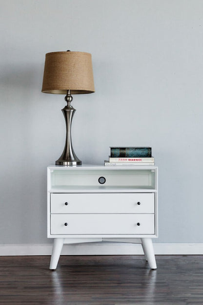 Alpine Furniture - Flynn Large Nightstand, White - 966-W-22 veiw 3