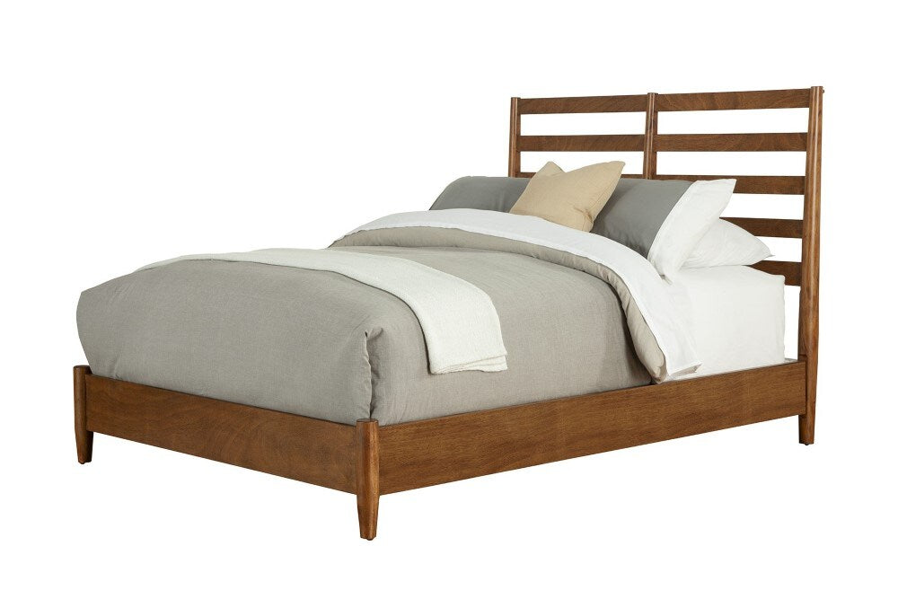 Alpine Furniture - Flynn Retro California King Bed w/Slat Back Headboard, Acorn - 1066-27CK veiw 1