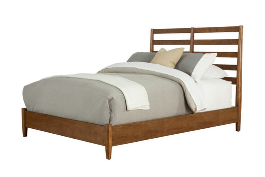 Alpine Furniture - Flynn Retro California King Bed w/Slat Back Headboard, Acorn - 1066-27CK veiw 1