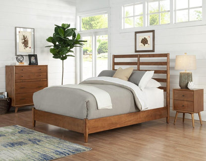 Alpine Furniture - Flynn Retro California King Bed w/Slat Back Headboard, Acorn - 1066-27CK veiw 7