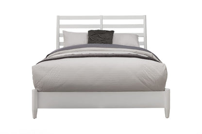 Alpine Furniture - Flynn Retro Full Bed w/Slat Back Headboard, White - 1066-W-28F veiw 3