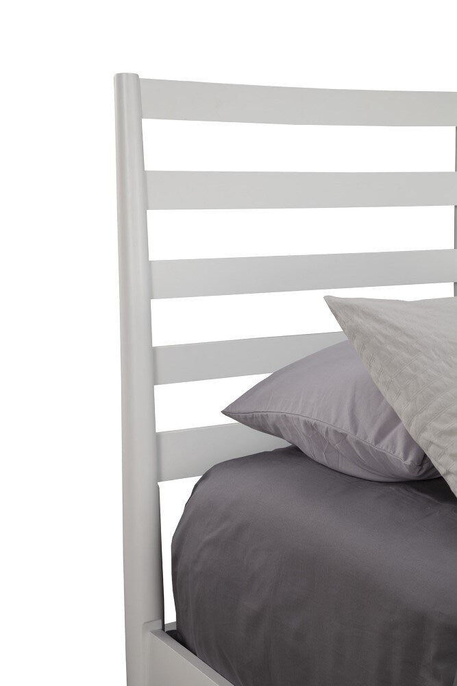 Alpine Furniture - Flynn Retro Full Bed w/Slat Back Headboard, White - 1066-W-28F veiw 4