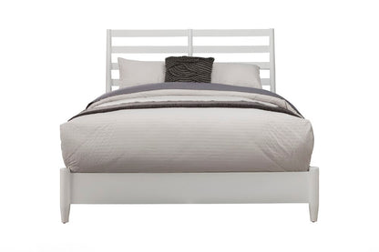 Alpine Furniture - Flynn Retro Standard King Bed w/Slat Back Headboard, White - 1066-W-27EK veiw 3