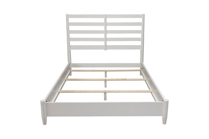 Alpine Furniture - Flynn Retro Standard King Bed w/Slat Back Headboard, White - 1066-W-27EK veiw 4