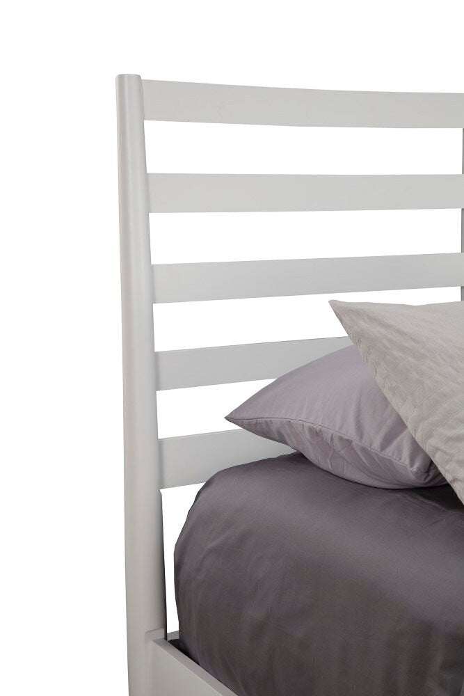 Alpine Furniture - Flynn Retro Standard King Bed w/Slat Back Headboard, White - 1066-W-27EK veiw 8