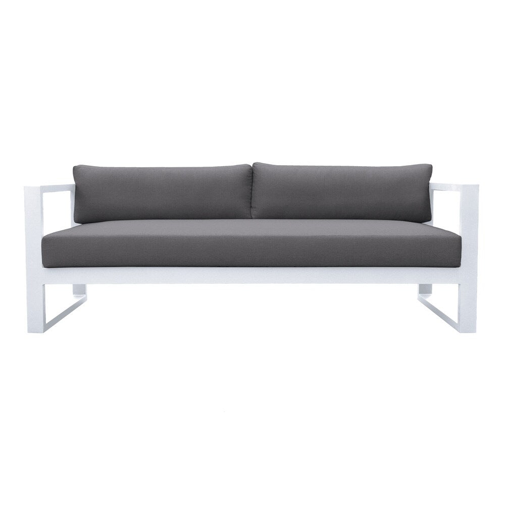 Armen Living - Aelani Outdoor 4 piece Set in White Finish and Charcoal Cushions - SETODAEWH veiw 2