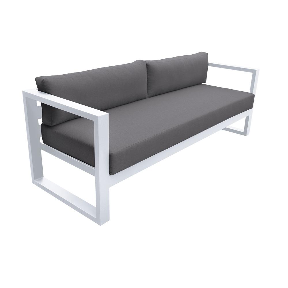 Armen Living - Aelani Outdoor 4 piece Set in White Finish and Charcoal Cushions - SETODAEWH veiw 3