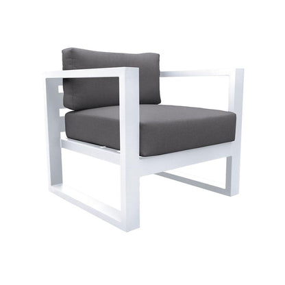 Armen Living - Aelani Outdoor 4 piece Set in White Finish and Charcoal Cushions - SETODAEWH veiw 5