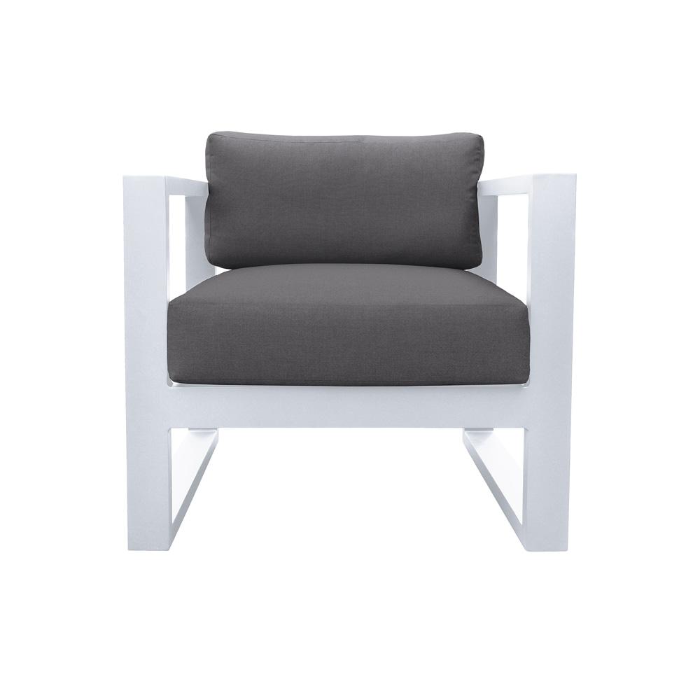 Armen Living - Aelani Outdoor 4 piece Set in White Finish and Charcoal Cushions - SETODAEWH veiw 6