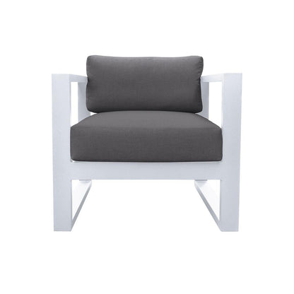 Armen Living - Aelani Outdoor 4 piece Set in White Finish and Charcoal Cushions - SETODAEWH veiw 6