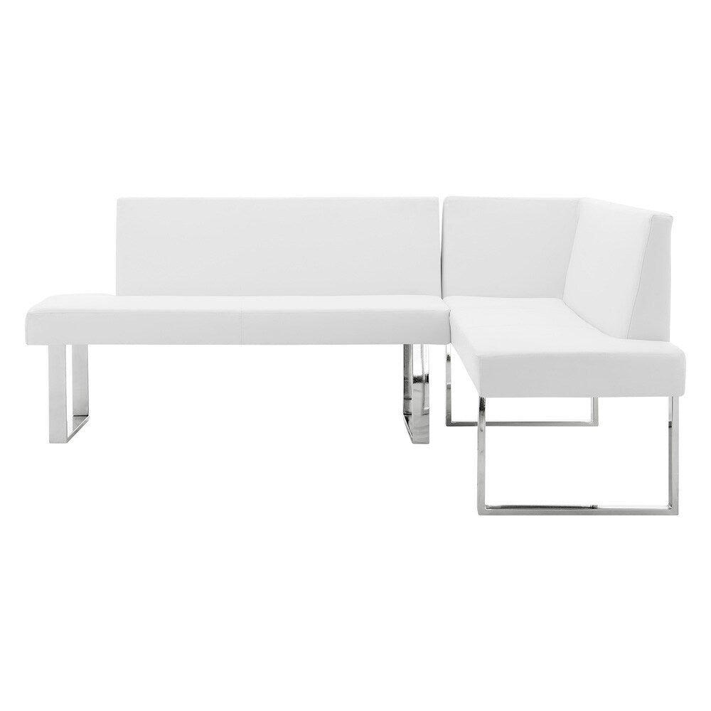 Armen Living - Amanda 3 Piece White Rectangular Dining Set - SETAMDI3WH veiw 2